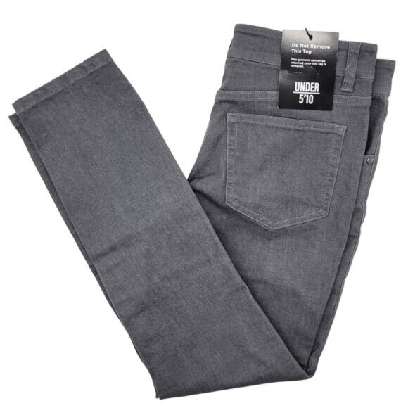 Under 5'10 Jeans NEW Men's 28X27 Dyed Charcoal Stretch Denim Slim Leg Mid Rise - Picture 1 of 10